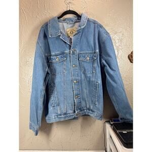 Vintage Arizona Jean Co Blue Jean Denim Trucker Jacket Stone Wash Mens‎ Size XL